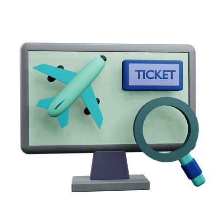 Online Flight Booking  3D Icon