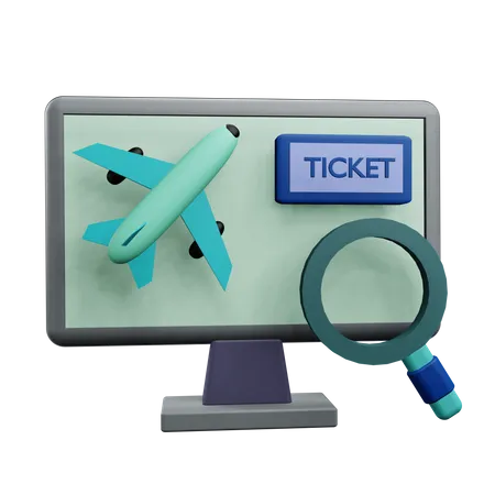 Online Flight Booking  3D Icon