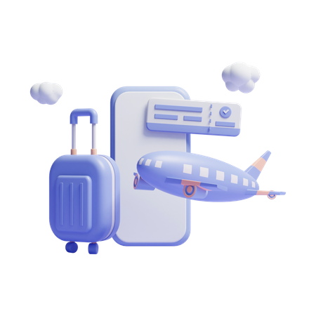 Online Flight Booking  3D Icon