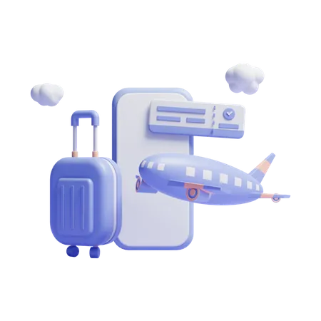 Online Flight Booking  3D Icon