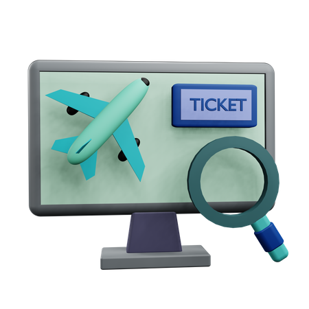 Online Flight Booking  3D Icon
