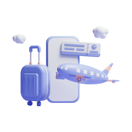 Online Flight Booking  3D Icon