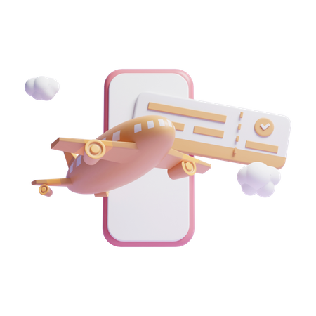 Online Flight Booking  3D Icon