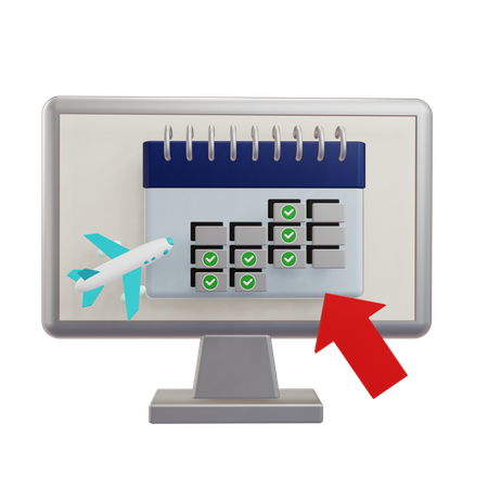 Online Flight Booking  3D Icon