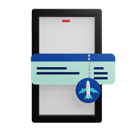 Online Flight Ticket  3D Icon
