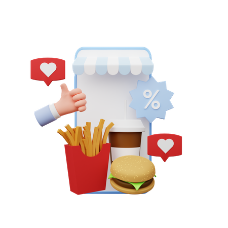 Online food application  3D Icon