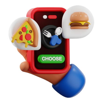 Online food chat  3D Icon