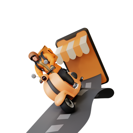 Online Food Delivery  3D Icon