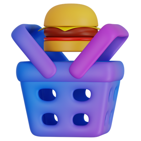 온라인 음식 배달 카트  3D Icon