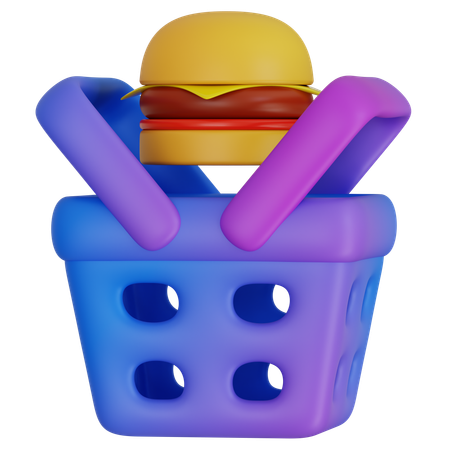 Online Food Delivery Cart  3D Icon