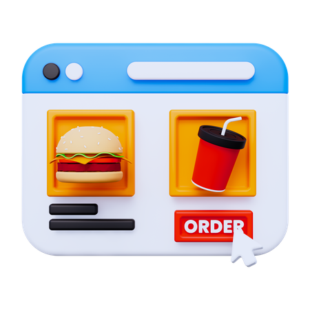 Online Food Menu  3D Icon