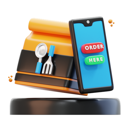 Online Food Order  3D Icon