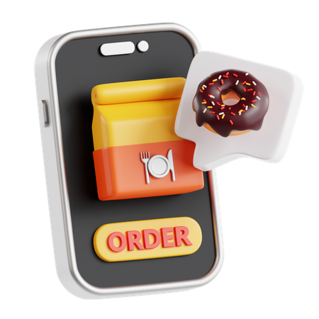 オンライン食品注文  3D Icon