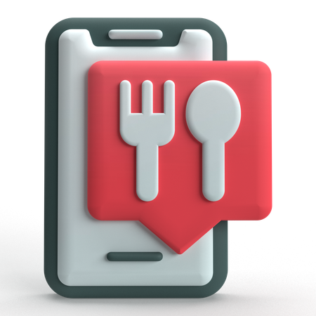 オンライン食品注文  3D Icon