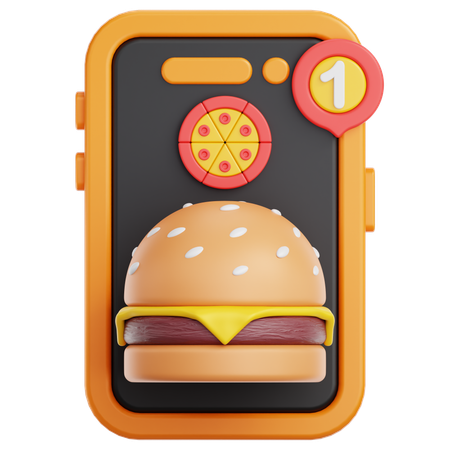 オンライン食品注文  3D Icon