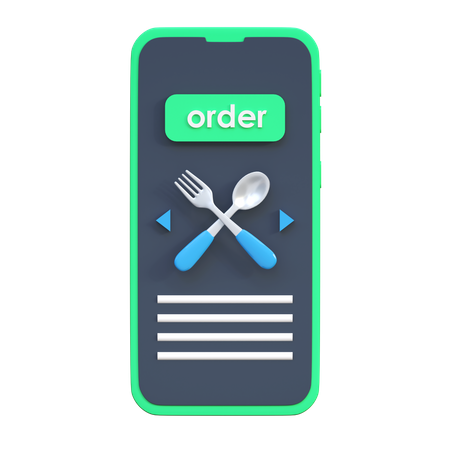 Online Food Order  3D Icon