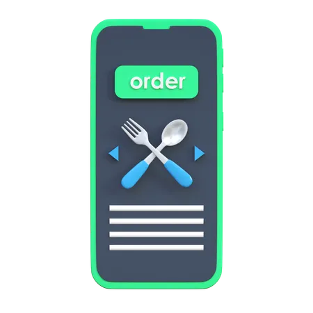 Online Food Order  3D Icon