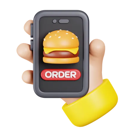 Online Food Order  3D Icon