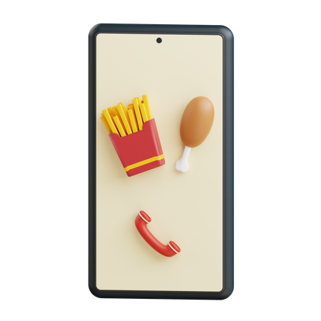 Online Food Order  3D Icon