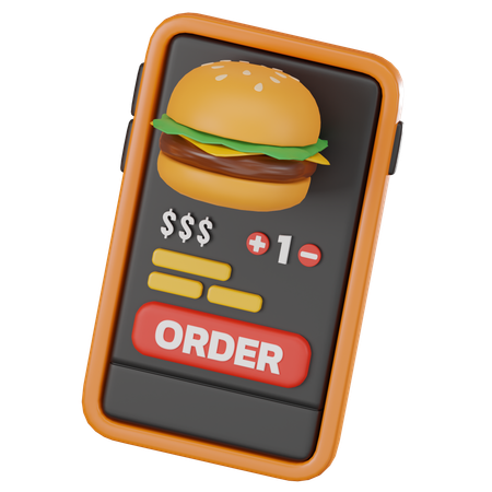 Online Food Order  3D Icon