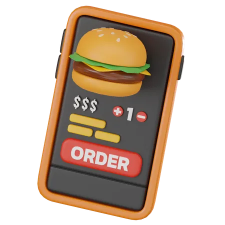 Online Food Order  3D Icon