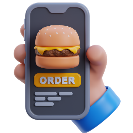 Online Food Order  3D Icon