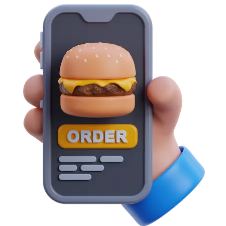 Online Food Order  3D Icon