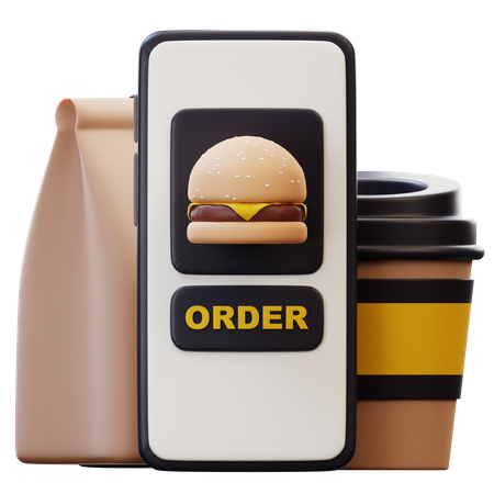 Online Food Order  3D Icon