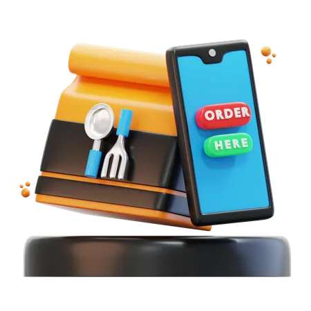 Online Food Order  3D Icon