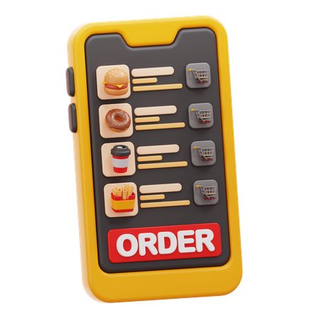 Online Food Order  3D Icon