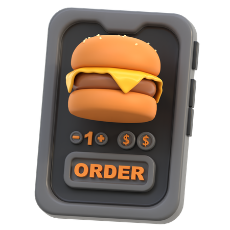 Online Food Order  3D Icon