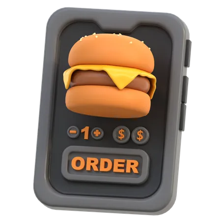 Online Food Order  3D Icon