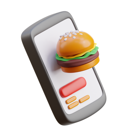 Online Food Order  3D Icon