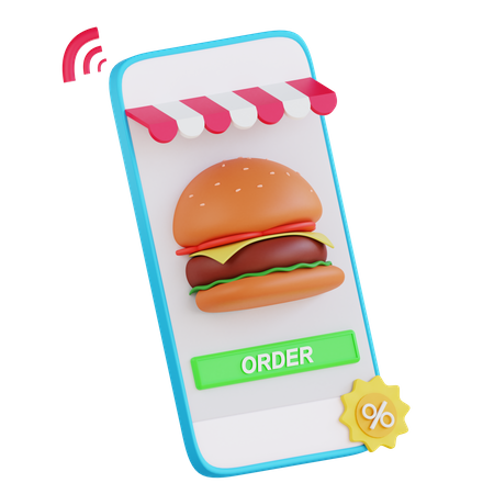 Online Food Order  3D Icon