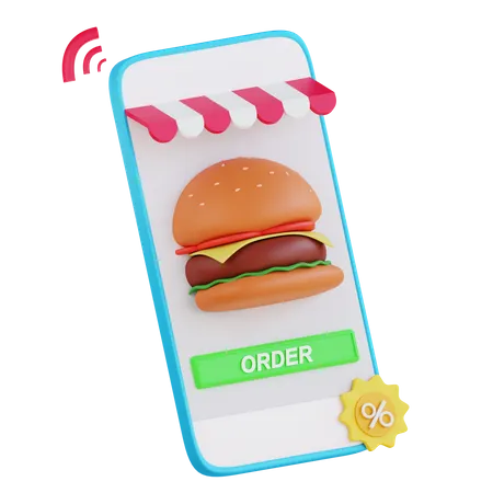 Online Food Order  3D Icon