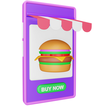 Online Food Order  3D Icon