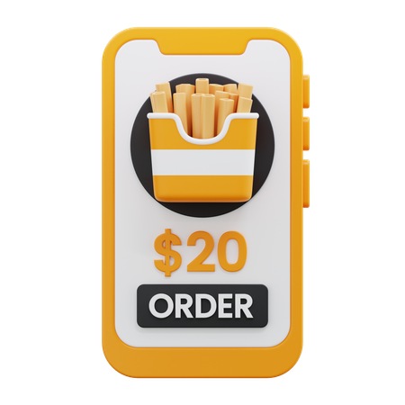 Online food order  3D Icon