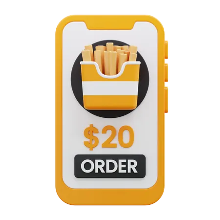 Online food order  3D Icon