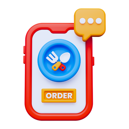 Online Food Order  3D Icon