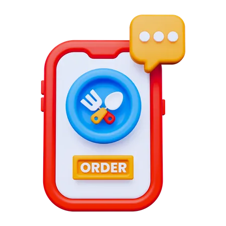 Online Food Order  3D Icon