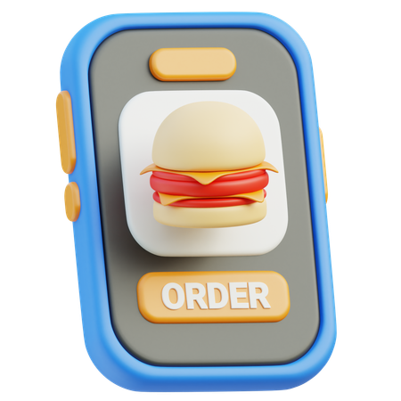 Online Food Order  3D Icon