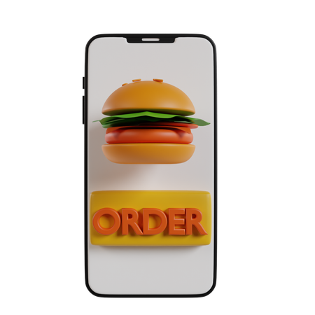 Online Food Order  3D Icon