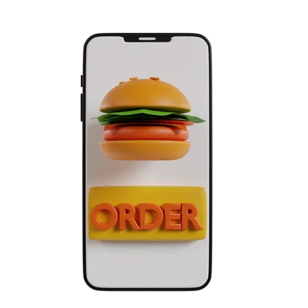 Online Food Order  3D Icon