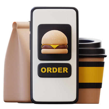 Online Food Order  3D Icon