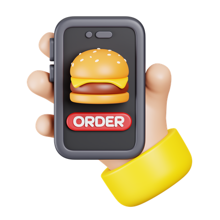 Online Food Order  3D Icon