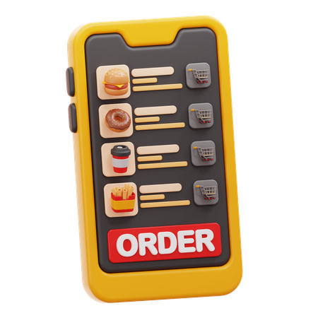 Online Food Order  3D Icon