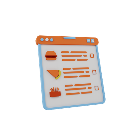 Online Food Order  3D Icon