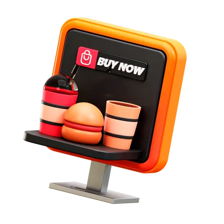 Online Food Order  3D Illustration