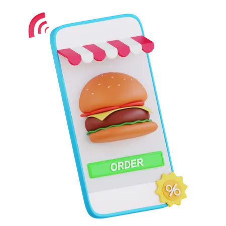 Online Food Order 3D Icon