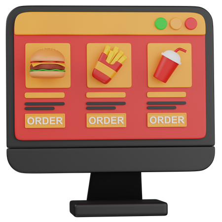 Online Food Ordering  3D Icon